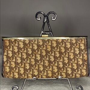 Vintage Christian Dior Trotter Monogram Clutch in Brown (11" x 5.5")